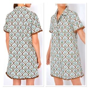 Tuckernuck Porcelain Bouquet Floral Print Marley Shirt Dress, Size XXL